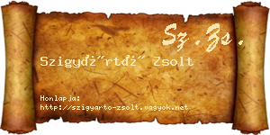 Szigyártó Zsolt névjegykártya
